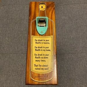 Vintage 1950s 1960s Bottle Opener Wood Sign Lincolnville Beach, Maine Beer Bar